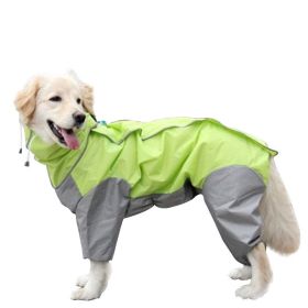 A Raincoat for all small and large dogs; Pet raincoat Medium large dog Golden hair Samo Alaska waterproof four foot raincoat Dog hooded raincoat (colour: Lemon yellow, size: 18)